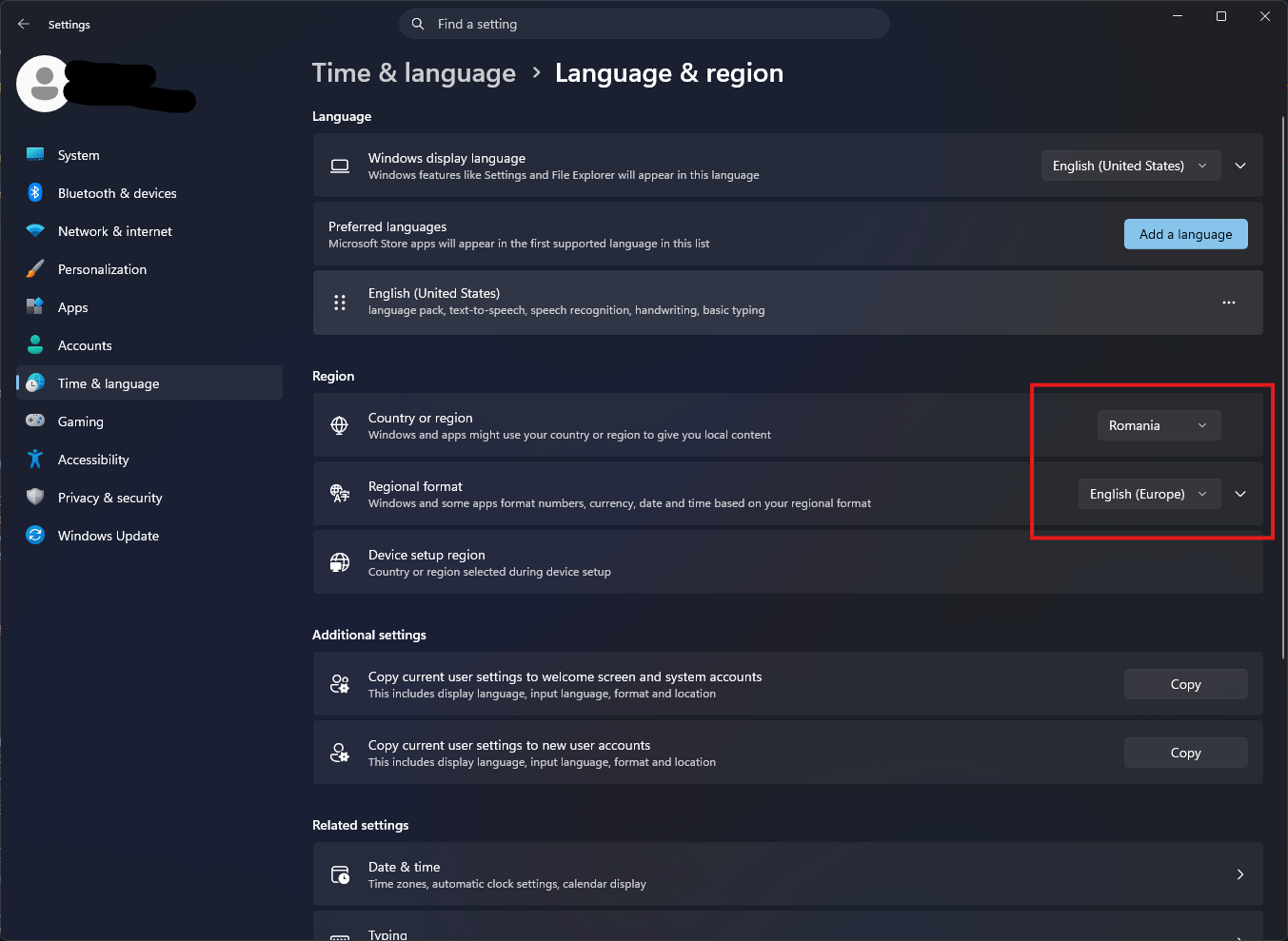 Setarile regiunii in Windows